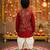 Maroon block print dhoti set