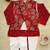 Maroon block print dhoti set