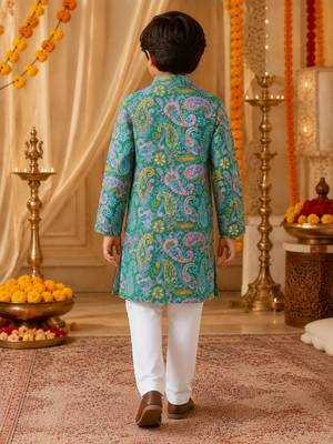 Green boys kurta set 3