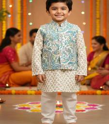 Sky blue paisley kurta set