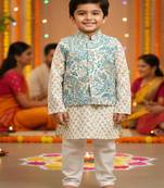 Sky blue paisley kurta set