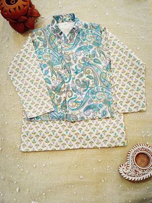 Sky blue paisley kurta set 5