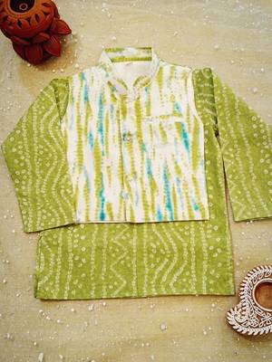 Green bandhej kurta set 5
