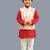Red bandhej kurta set