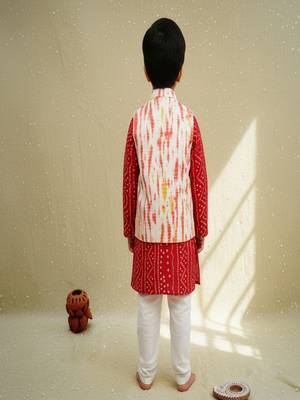 Red bandhej kurta set 3