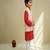 Red bandhej kurta set