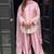 Peach embroidery work silk crepe patiala gharara salwar suit set with netdupatta