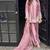 Peach embroidery work silk crepe patiala gharara salwar suit set with netdupatta