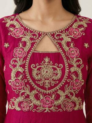 Women Ethnic Motifs Embroidered Empire Thread Work Kurta with Trousers & With Dupatta 6