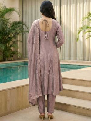 Women Ethnic Motifs Embroidered Regular Thread Work Kurta with Trousers & With Dupatta 5