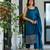 Embroidered Scoop Neck Sequinned Straight Kurta With Trousers & Dupatta