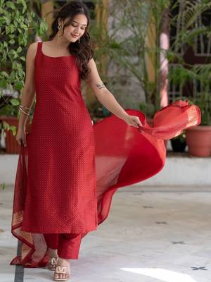 Women Ethnic Motifs Printed Regular Kurta with Trousers & With Dupatta 1