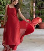 Women Ethnic Motifs Printed Regular Kurta with Trousers & With Dupatta
