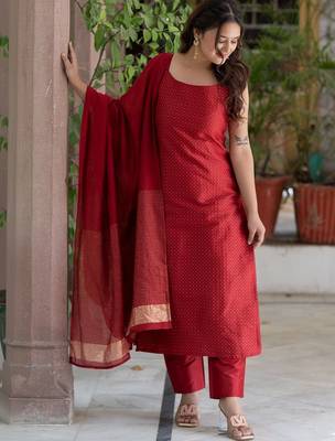 Women Ethnic Motifs Printed Regular Kurta with Trousers & With Dupatta 3
