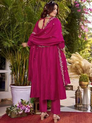 Women Ethnic Motifs Embroidered Empire Thread Work Kurta with Trousers & With Dupatta 5