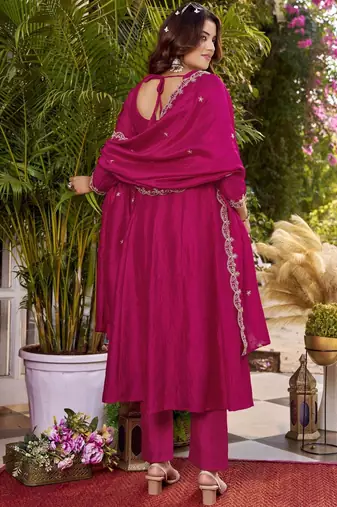 Women Ethnic Motifs Embroidered Empire Thread Work Kurta with Trousers & With Dupatta