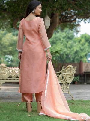 Women Ethnic Motifs Embroidered Regular Thread Work Kurta with Palazzos & With Dupatta 4