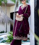 Women Ethnic Motifs Embroidered Regular Thread Work Kurta with Palazzos & With Dupatta