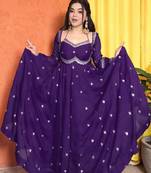 Women Ethnic Motifs Embroidered Empire Thread Work Kurta with Trousers & With Dupatta