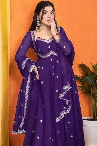 Women Ethnic Motifs Embroidered Empire Thread Work Kurta with Trousers & With Dupatta