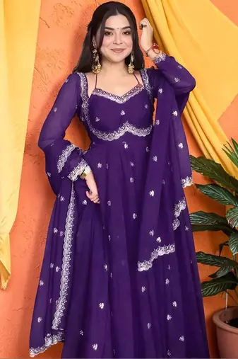 Women Ethnic Motifs Embroidered Empire Thread Work Kurta with Trousers & With Dupatta