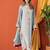 Embroidered Round Neck Thread Work Chanderi Silk Kurta With Trousers & Dupatta