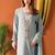 Embroidered Round Neck Thread Work Chanderi Silk Kurta With Trousers & Dupatta