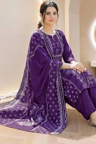 Women Ethnic Motifs Printed Regular Pure Cotton Kurta with Trousers & With Dupatta