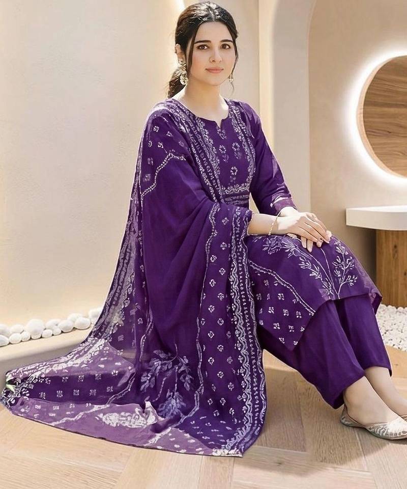 Women Ethnic Motifs Printed Regular Pure Cotton Kurta with Trousers & With Dupatta
