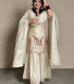 Women Ethnic Motifs Embroidered Regular Thread Work Kurta with Sharara & With Dupatta