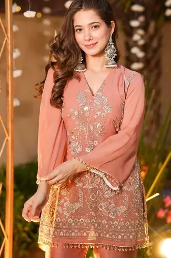 Women Ethnic Motifs Embroidered Regular Thread Work Kurta with Palazzos