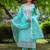 Women Ethnic Motifs Embroidered Regular Thread Work Chanderi Silk Kurta with Trousers & With Dupatta