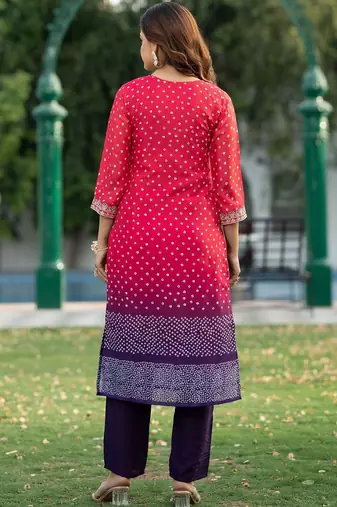 Women Ombre Printed Regular Kurta with Trousers & With Dupatta