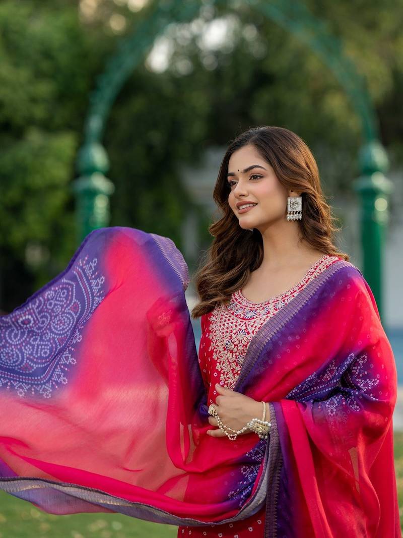 Women Ombre Printed Regular Kurta with Trousers & With Dupatta
