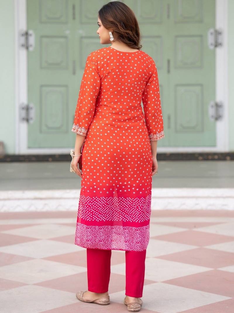 Women Ethnic Motifs Printed Regular Thread Work Kurta with Trousers & With Dupatta