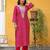 Women Leheriya Dyed Regular Thread Work Kurta with Trousers & With Dupatta
