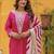 Women Leheriya Dyed Regular Thread Work Kurta with Trousers & With Dupatta