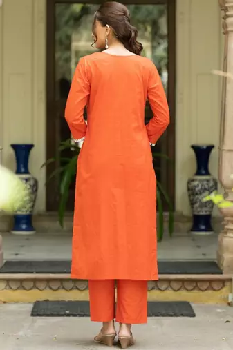 Women Ethnic Motifs Embroidered Regular Thread Work Pure Cotton Kurta with Trousers & With Dupatta