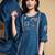 Women Floral Embroidered Pleated Thread Work Kurta with Palazzos & With Dupatta