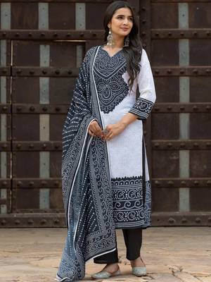 Women Ethnic Motifs Printed Regular Pure Cotton Kurta with Trousers & With Dupatta 1