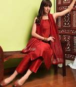Women Regular Kurta with Trousers & With Dupatta
