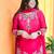 Women Ethnic Motifs Embroidered Regular Thread Work Silk Crepe Kurta with Palazzos & With Dupatta