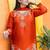 Women Ethnic Motifs Embroidered Regular Thread Work Silk Crepe Kurta with Palazzos & With Dupatta