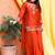 Women Ethnic Motifs Embroidered Regular Thread Work Silk Crepe Kurta with Palazzos & With Dupatta