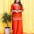 Women Ethnic Motifs Embroidered Regular Thread Work Silk Crepe Kurta with Palazzos & With Dupatta