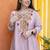 Women Ethnic Motifs Embroidered Regular Thread Work Silk Crepe Kurta with Palazzos