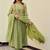Women Ethnic Motifs Embroidered Regular Thread Work Chanderi Silk Kurta with Trousers & With Dupatta