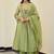 Women Ethnic Motifs Embroidered Regular Thread Work Chanderi Silk Kurta with Trousers & With Dupatta