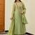 Women Ethnic Motifs Embroidered Regular Thread Work Chanderi Silk Kurta with Trousers & With Dupatta