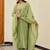 Women Ethnic Motifs Embroidered Regular Thread Work Chanderi Silk Kurta with Trousers & With Dupatta
